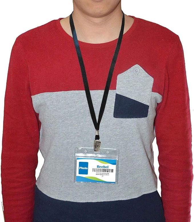 Beebel Purple Lanyards 100 Pack Nylon Flat Badge Lanyard for Id Badge Name Tag (Purple, 100 Pack)