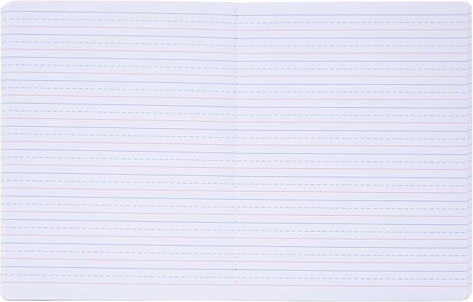 Mintra Primary Composition Notebook, 4 Pack, Assorted Colors 80 Sheets, 7.5in x 9.75in, Full Sheet, Ruled with Drawing Area, Flexible Hardcover Journal, Grade K-2, School & Home Use