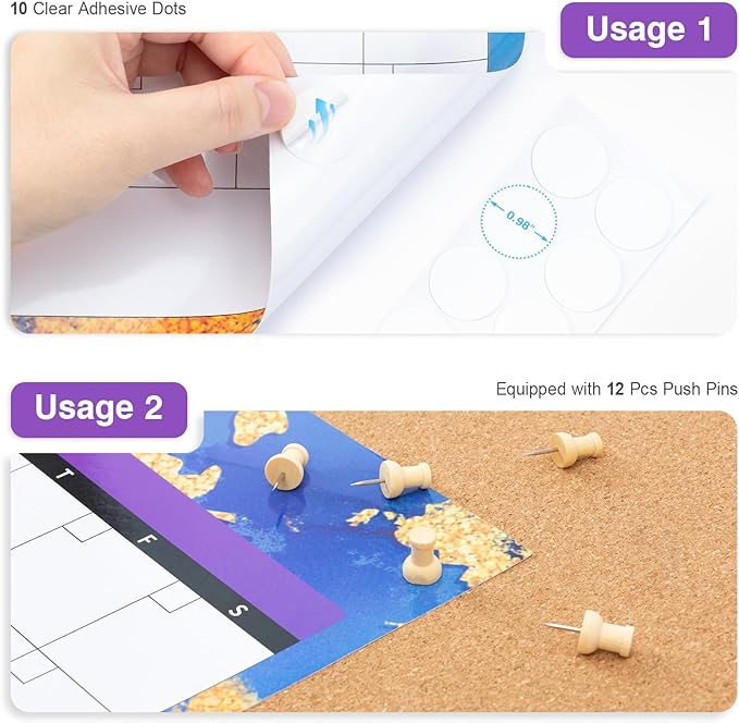 Ospelelf Undated Large Dry Erase Wall Calendar 12 Month, 2025 Laminated Calendar 36.6'' x 48'' Yearly Monthly Family Calendar, Jan to Dec