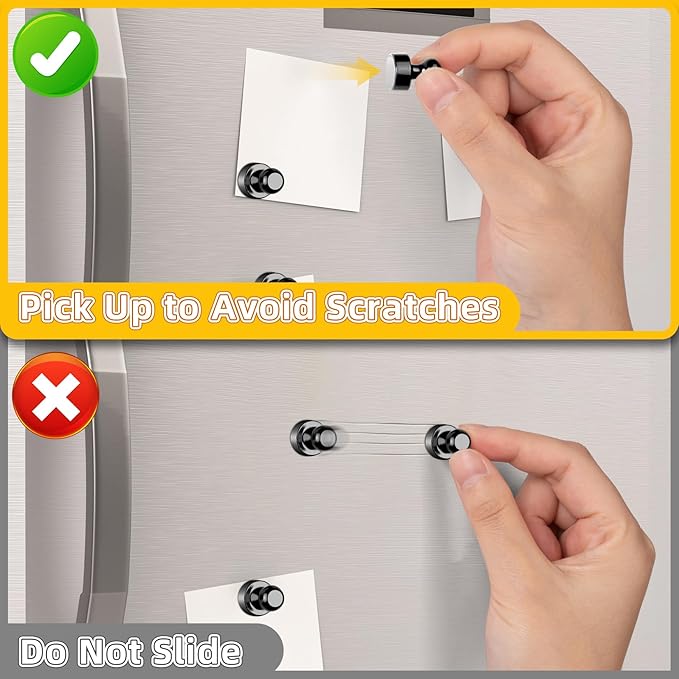 VNDUEEY 24Pcs Black Fridge Magnet Refrigerator Magnets, Magnets for Whiteboard, Small Strong Magnet for Kitchen, Office, School, Locker, Metal Decorative