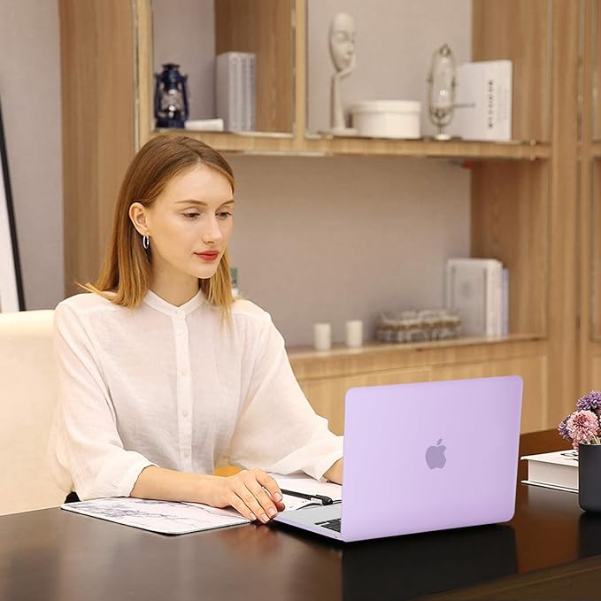 MOSISO Compatible with MacBook Air 13 inch Case 2025 2024 2023 2022 M4 A3240 M3 A3113 M2 A2681, Plastic Hard Shell&Keyboard Cover&Screen Film&Type C for MacBook Air 13.6 inch Case, Purple