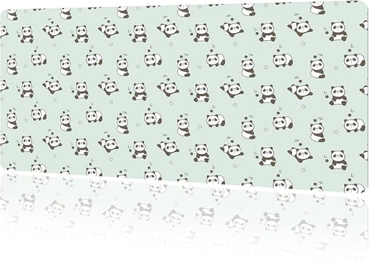 MAYCARI Cute Desk Mat Kawaii Mousepad, Anime Aesthetics Desk Pad XXL Cute Pandas Mouse Pad Computer Keyboard Mat, Office Desk Pad Protector 31.5"X15.7"