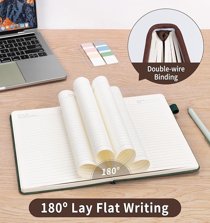 Lined Journal Notebook for Women Men, B5 Hardcover Leather Journals for Writing, 200 Pages Thick Paper, Daily Journal Notebook for Work, School, Note Taking, Business, Travel, College Ruled