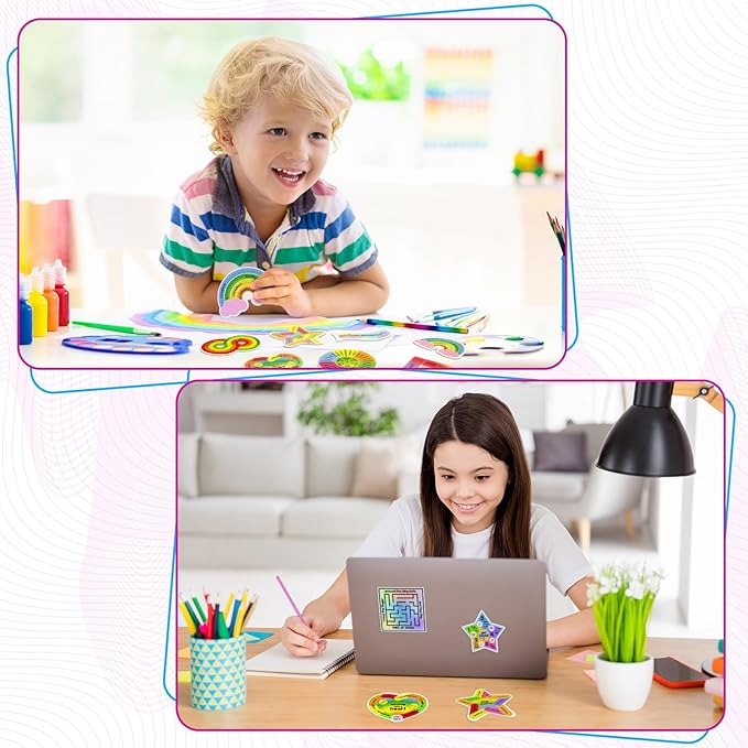 Libima 72 Pieces Anxiety Sensory Stickers Anxiety Textured Stickers Fidget Stickers Mindfulness Sticker School Counselor Supplies Adult Sensory Items Anxiety Relief, 9 Styles(Cute Color)