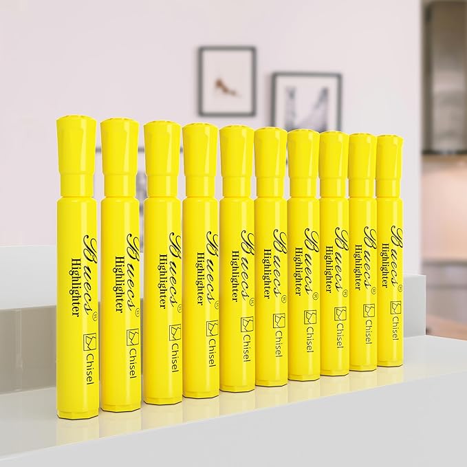 Highlighters Bulk Pack, 96 Count, Chisel Tip,Fluorescent Yellow, suitable for Adults Highlighting Planner Notes, Office School Supplies