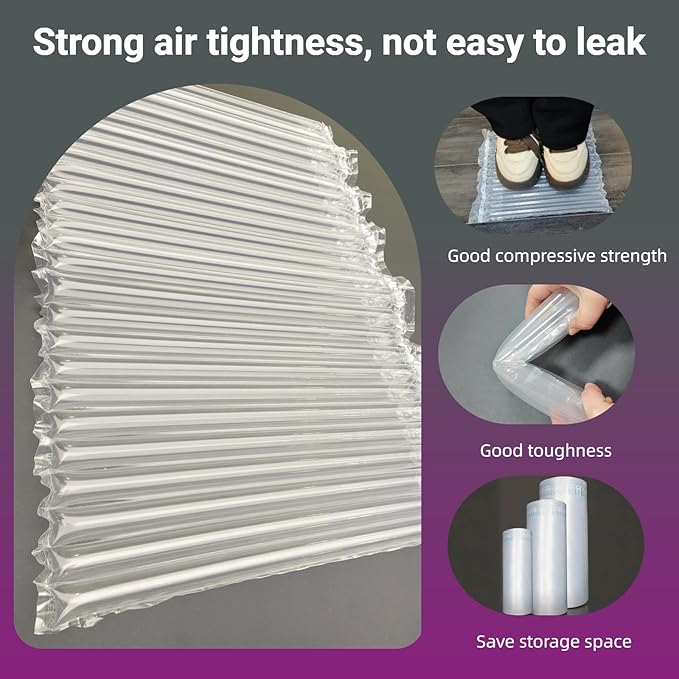 Large Wide Bubble Cushion Wrap for Packing 262 Feet Space Saving Inflatable Air Pillows for Shipping Moving Heavy Duty Packing Supplies for Fragile Items with Pump, Bottle Packaging Material