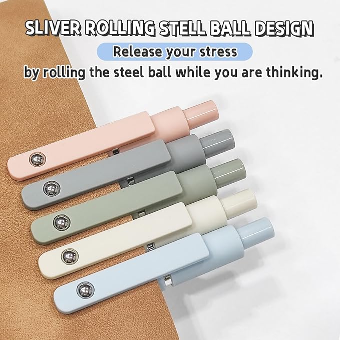 Gel Pens, 5 Pcs 0.5mm Black Ink Pens Fine Point Smooth Writing Pens, High-End Series Pens for Journaling Note Taking, Cute Office School Supplies Gifts for Women Men (Morandi)