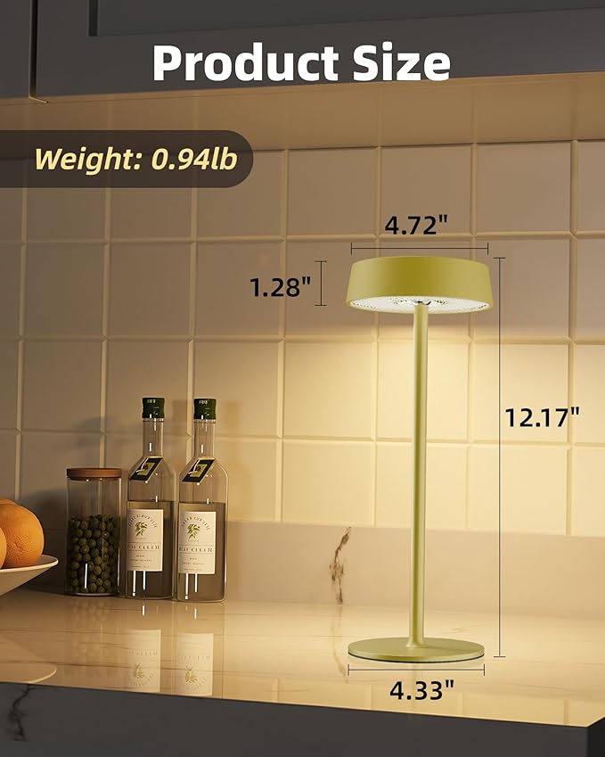 Cordless Lamp, Outdoor Waterproof, Dimmable Touch Control 3 Color Temperature, Battery Operated Portable, RGB, LED Memory Function, Rechargeable Table Lmap, Desk Lamp, Patio Dinning Restaurant Kitchen