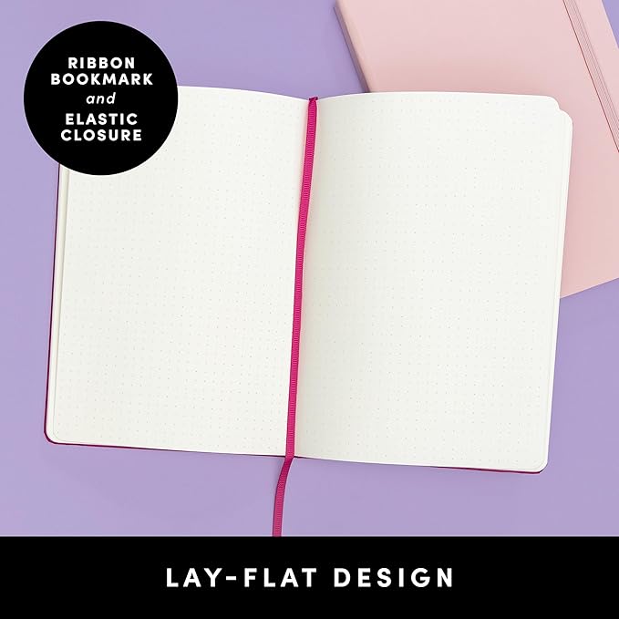 PAPERAGE Dotted Journal Notebook, (Green), 160 Pages, Medium 5.6 in x 8 in - 100 GSM Thick Paper – Hardcover Journaling Notebook for Work, School & Bullet Journaling