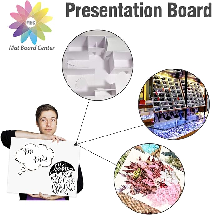 Mat Board Center, Pack of 10 Acid-Free Foam Boards, 20x24 inch White Foam Boards, 1/8" Thick