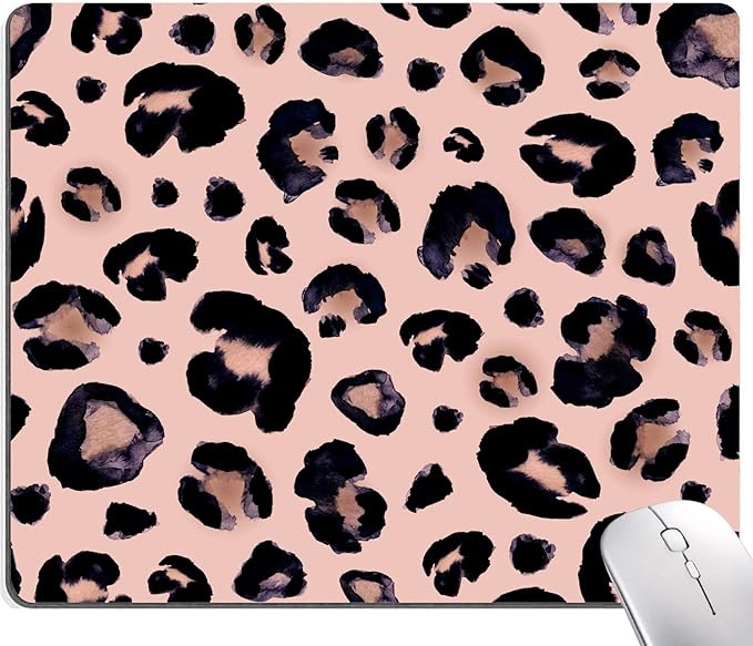 Mouse Pad, Premium-Textured Mouse Mat, Non-Slip Rubber Base Mousepad for Laptop, Computer & PC,9.5×7.9 in,Leopard