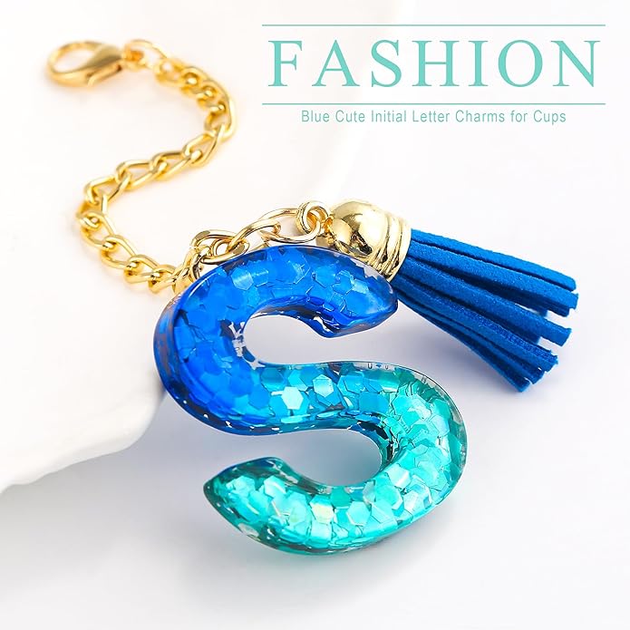 Letter Charm Accessories for Stanley Cup 1 PCS Cute Initial Keychain Handle Charm for Stanley Tumbler for Women