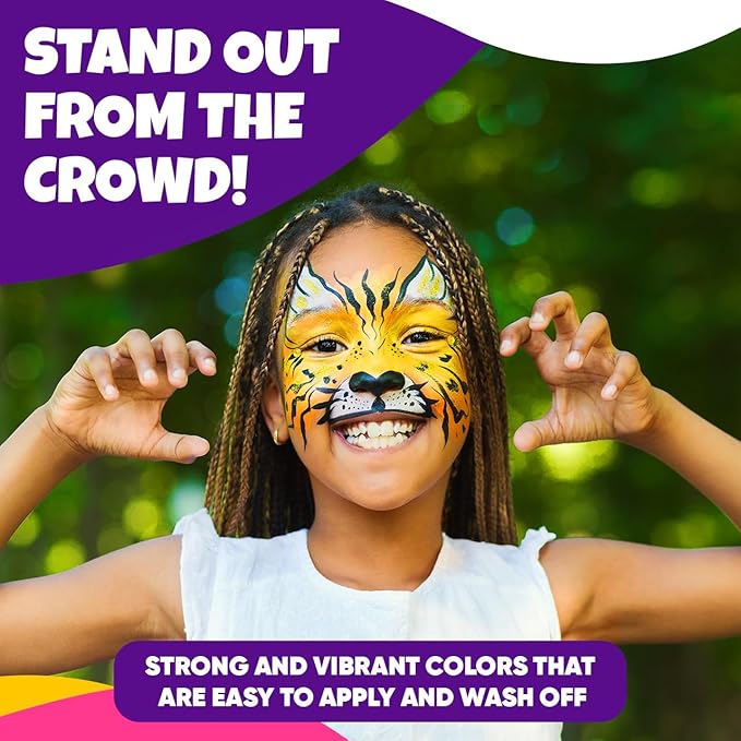 Blue Squid Face Painting Kit for Kids – Complete Face Paint Kit Palette, Stencils, 12 Colors - Safe for Sensitive Skin, Non Toxic Face Painting Kit Professional - Kids Party & Halloween Makeup Kit