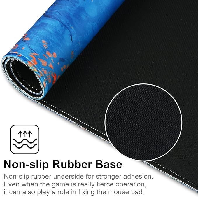 Large Gaming Mouse Pad with Stitched Edges,[27.5x11.8In] Extended Mouse Pad with Non-Slip Natural Rubber Base for Gamer/Desktop/Office/Home 70x30 Forest07