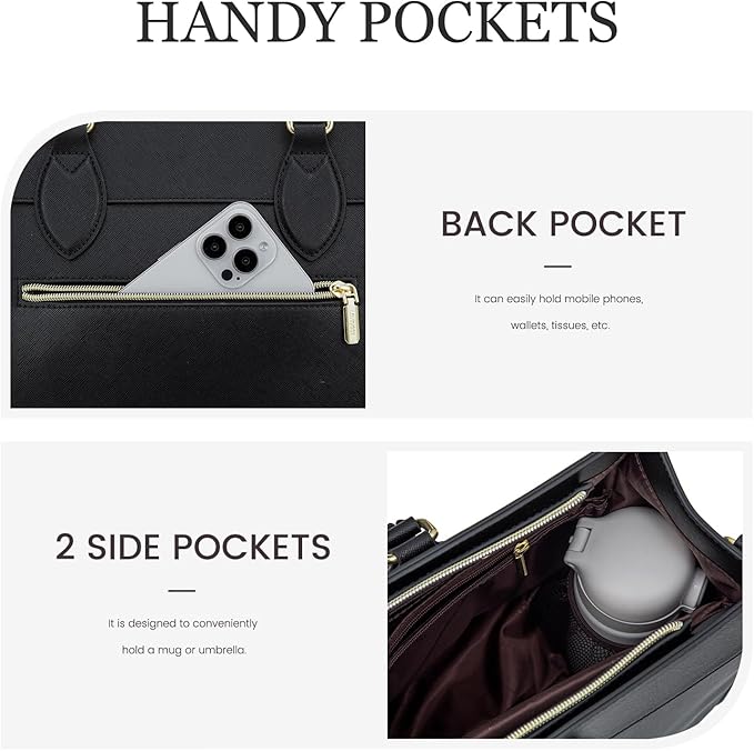 LOVEVOOK Laptop Bag for Women, 17.3 inch Laptop Tote Computer Briefcase for Work Large Waterproof Handbag Professional Shoulder Bag for Women Business Office