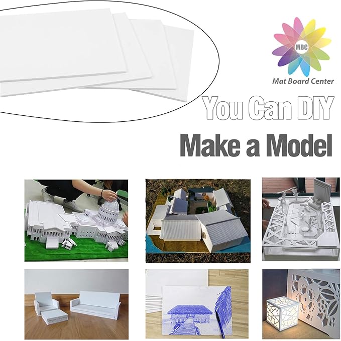 Mat Board Center, Pack of 10 Acid-Free Foam Boards, 5x7 inch White Foam Boards, 1/8" Thick