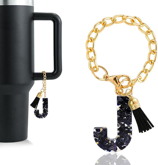Letter Charm Accessories for Stanley Cup 1 PCS Cute Initial Keychain Handle Charm for Stanley Tumbler for Women