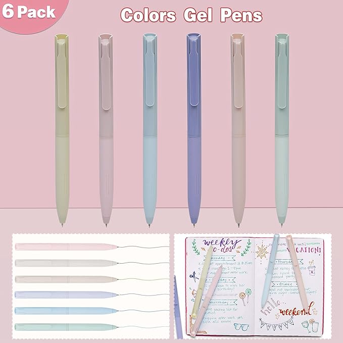 52 PCS Aesthetic School Supplies with Highlighters, Mechanical Pencils, Color Ink Gel pens, Pencil Case, Bible Study Supplies, Pens Pencils and Highlighters Set, Stationary Set for Student