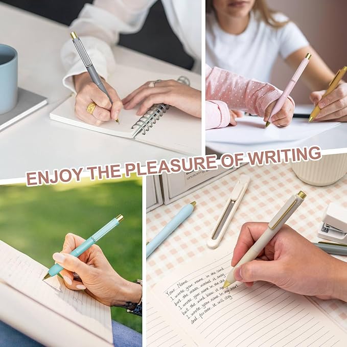 Linbsunne Ballpoint Pens Black Ink Pen 1.0mm Medium Point with Super Soft Grip(12-count)