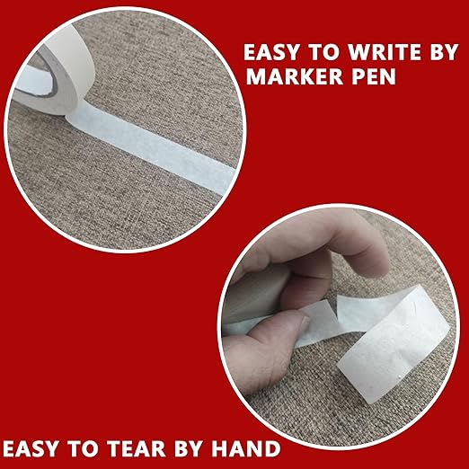 SWRT Masking Tape 1 inch x 55 Yards x 24 Rolls (1320 Total Yards), Adhesive Painting Tape Bulk for General Purpose Beige White Color for Painting, Crafting, School Stationery, Arts, Home Use etc