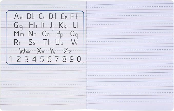 Mintra Primary Composition Notebook, 4 Pack, Assorted Colors 80 Sheets, 7.5in x 9.75in, Full Sheet, Ruled with Drawing Area, Flexible Hardcover Journal, Grade K-2, School & Home Use