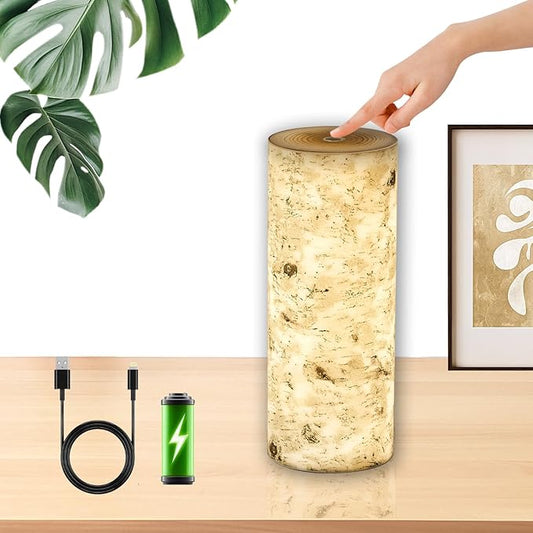 USB Charging Touch Bedside Table Lamp, 4000mAh Rechargeable Battery - Stepless Dimming Imitation Birch Tree Lamp, Portable Night Light for Bedroom, Camping, Dorm, Living Room, Office