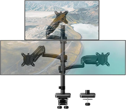 Triple Monitor Mount up to 32" Computer Screen, up to 19.8lbs Each, Adjustable 3 Monitor Stand with Clamp & Grommet Kit, Gas Spring Arm with Tilt Swivel Rotate, VESA Mount 75x75/100x100mm
