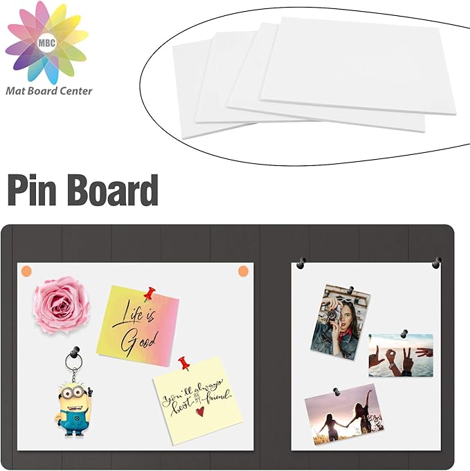 Mat Board Center, Pack of 10 Acid-Free Foam Boards, 5x7 inch White Foam Boards, 1/8" Thick