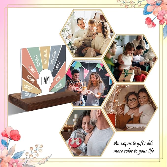 Mental Health Gifts for Therapist, Encouragement Gifts for Therapist, Positive Affirmation Gifts forTherapist, Modern Acrylic Desk Plaque with Inspirational Quotes, 10 x 10 x 1.5 cm,XXD53