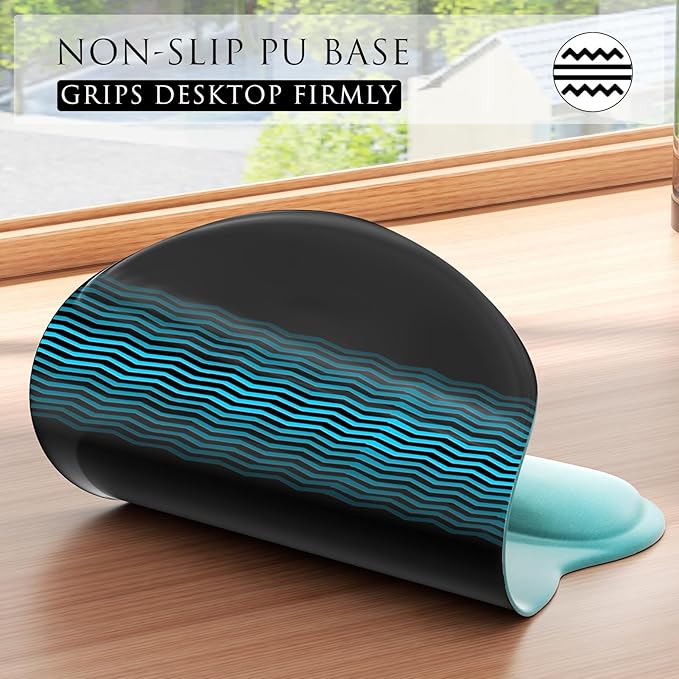 MROCO Ergonomic Mouse Pad with Gel Wrist Rest, Comfortable Mousepad with Smooth Wrist Support Surface and Non-Slip PU Base for Pain Relief, Computer, Laptop, Office & Home, 9.4 x 8.1 in, Feather Arrow