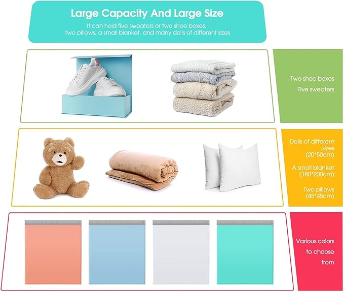 Metronic Poly Mailers 24×24 50 Pcs Large Shipping Bags for Clothes Plastic Mailers Strong Self Seal Adhesive Shipping Envelopes for Small Business Tear-resistant Mailer Bags Mailing Envelopes in Teal