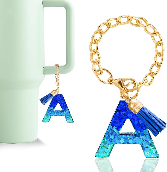 Letter Charm Accessories for Stanley Cup 1 PCS Cute Initial Keychain Handle Charm for Stanley Tumbler for Women