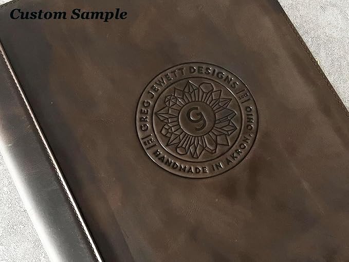 Leather Portfolio Case for 12.9-inch iPad Pro, Business & Personalized Padfolio for A4 Notepad (Dark Khaki)