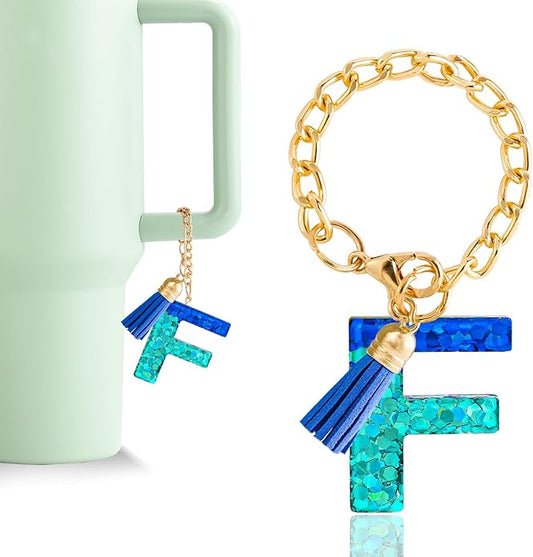 Letter Charm Accessories for Stanley Cup 1 PCS Cute Initial Keychain Handle Charm for Stanley Tumbler for Women