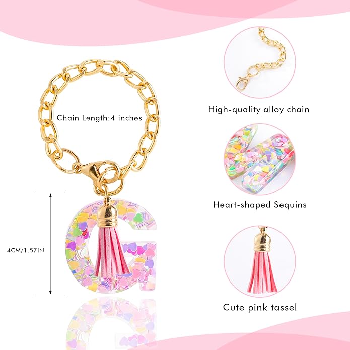 Letter Charm Accessories for Stanley Cup 1 PCS Cute Initial Keychain Handle Charm for Stanley Tumbler for Women