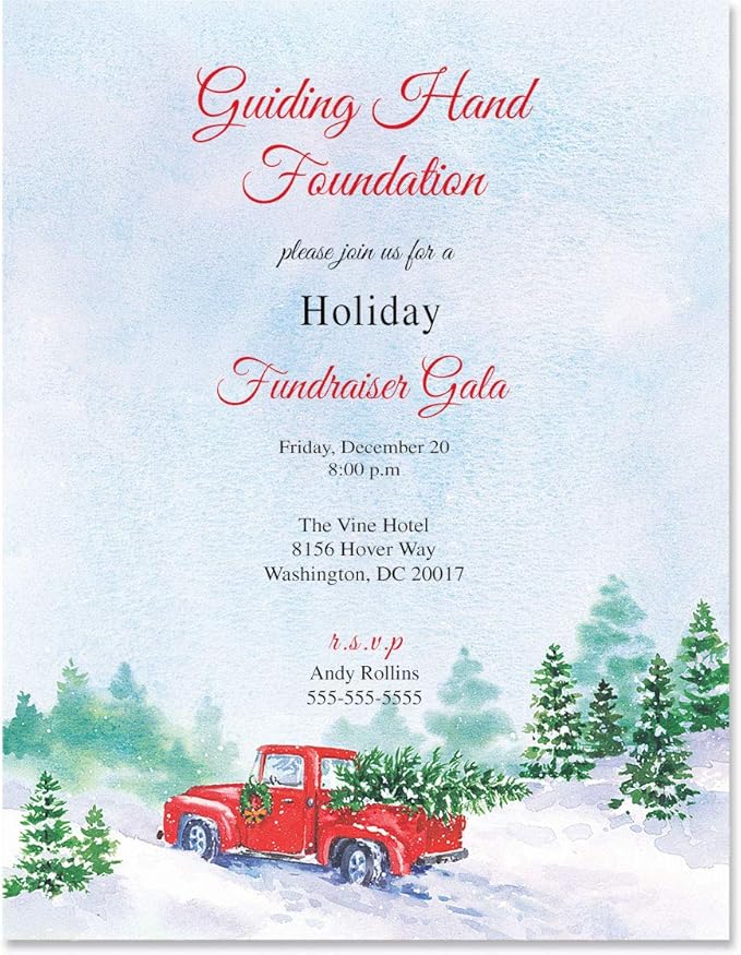 PaperDirect Vintage Holiday Cheer Border Paper, Snowy Hills with Pine Trees and Red Truck Carrying Christmas Tree, 8.5 x 11, Acid-Free, Ideal for Holiday Invitations, Cards, 100 Sheets