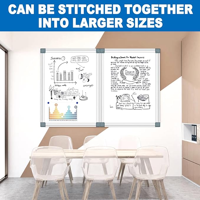 Magnetic Whiteboard Dry Erase Board for Wall 24" x18 Magnet Hanging White Board for Home, School, Office