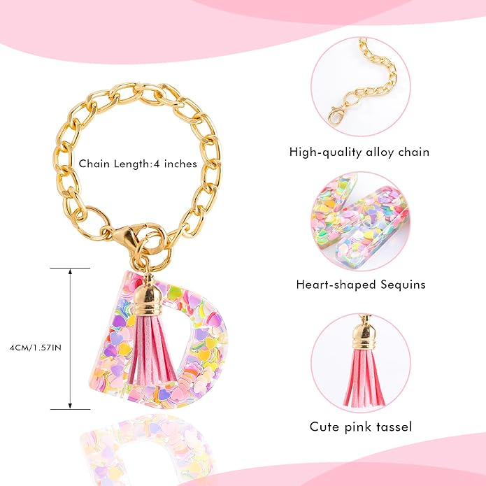 Letter Charm Accessories for Stanley Cup 1 PCS Cute Initial Keychain Handle Charm for Stanley Tumbler for Women