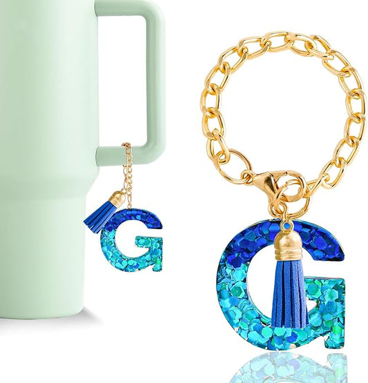 Letter Charm Accessories for Stanley Cup 1 PCS Cute Initial Keychain Handle Charm for Stanley Tumbler for Women