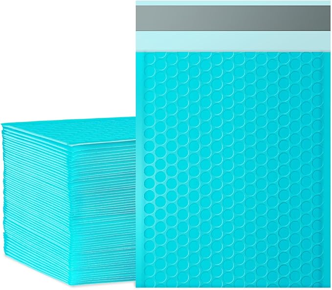 packbabol Bubble Mailers, 6x9 Inch Padded Bubble Mailers Pack of 50 Bubble Envelopes Opaque Self Seal Adhesive Waterproof Bags for Shipping and Packaging (Teal, 6x9-50)