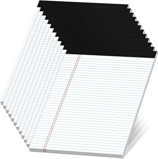 Legal Pads 8.5 x 11.75 Inch Notepad, 12 Pack White Legal Pads 8.5 x 11.75 College Ruled Notepads, Micro Perforated Desk Notepad with Study Backboard, White Notepads for School College Office Business