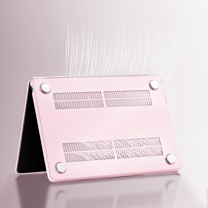 MOSISO Compatible with MacBook Air 13 inch Case 2025 2024 2023 2022 M4 A3240 M3 A3113 M2 A2681, Plastic Hard Shell&Keyboard Cover&Screen Film&Type C for MacBook Air 13.6 inch Case, Rose Pink