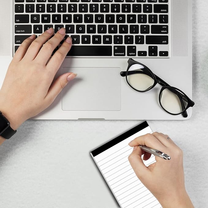 Notepads Bulk for Daily Planning and Organization of Work – 4 x 6-inches Ruled Pages – Thick Bright White Paper – 30 Pages – Note Pads College Ruled – Pack of 20