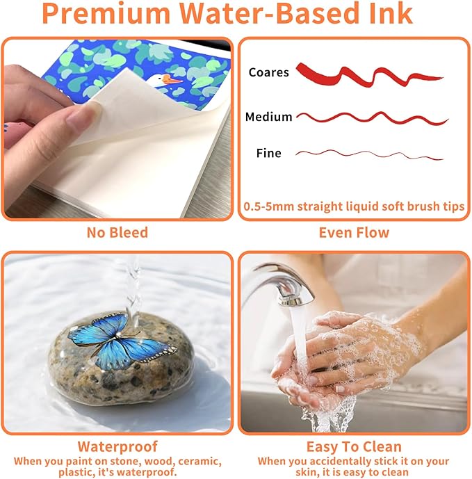 72 Colors Acrylic Paint Markers, Soft Brush Tip Acrylic Markers Set, Paint Pens for Wood, Fabric, Canvas, Glass, Stone, Canvas, Rock Painting and DIY Crafts Art Supplies