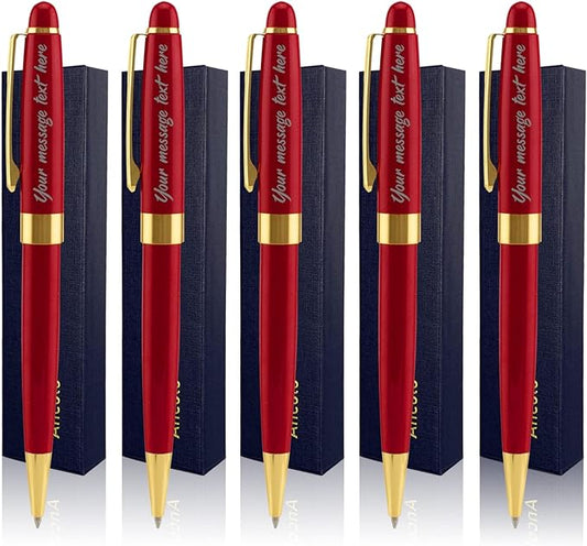 Ancolo Personalized Business Ballpoint Pens-Medium Point Nib - Quality Pens Metal Body no plastic, Engraving With Your Name/Message Corporate Executive Gift for any occations