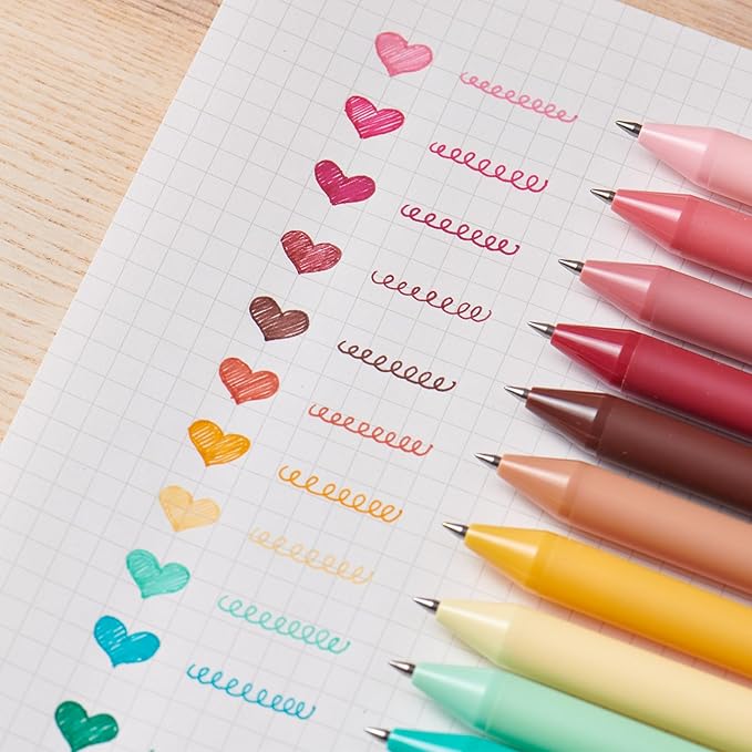 Kaco Gel Pens 20 Assorted Color Ink 0.5mm Fine Point, Cute Stationery Journaling Note Taking Pens Retractable Office Supplies