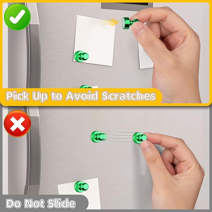 VNDUEEY 16 Pack Green Fridge Magnets, Strong Magnets for Whiteboard, Dry Erase Magnet, Small Magnet for Kitchen, Office, School, Locker, Map Decorative