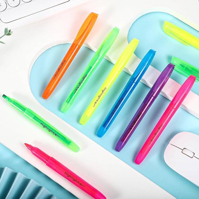 BESARME 120 Pack Assorted Colors Highlighters Bulk 6 Colors Fluorescent Markers for Home School Office
