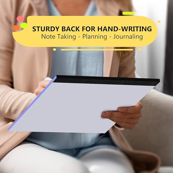 Legal Pads 8.5 x 11, Colored Note Pads 8.5 x 11, Wide Ruled Paper, 3 Pack Notepads 8.5 x 11, to Do List Notepad, Perforated Lined Paper, 30 Sheets/Pad, Multicolor Writing Pad for School, Home, Office