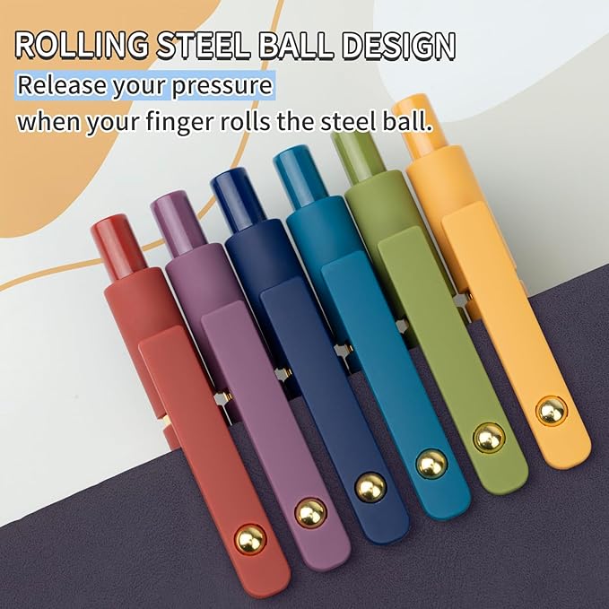 6 Pcs Gel Pens, 0.5mm Black Ink Pen Fine Point Smooth Writing Pens Japanese Cute Pen for Journaling and Note Taking, Gifts for Women Men, 6 Pcs Vintage Gold